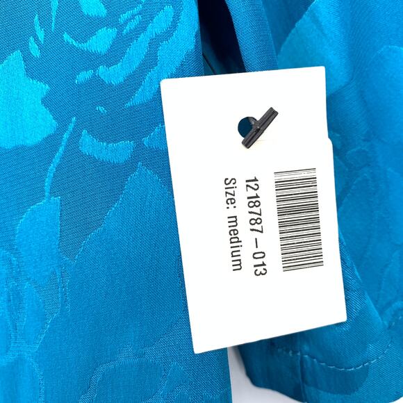 Art Dealer Cutout Floral-Jacquard Midi Dress Womens Size M Turquoise Blue NEW - Picture 5 of 8